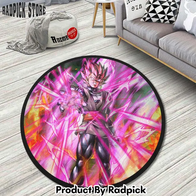 Vegeta black rose skill round rug custom dragon ball anime circle carpet  rp0002458